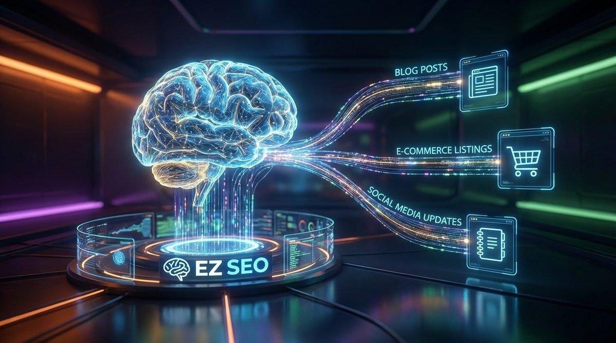 Tự động hóa nội dung với sức mạnh của phần mềm viết bài SEO AI EZ SEO.