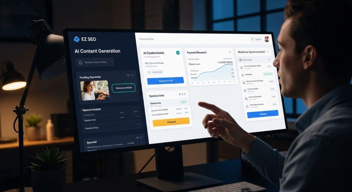 Giao diện thân thiện của EZ SEO, thể hiện sức mạnh của phần mềm viết bài SEO trong việc tự động hóa nội dung.