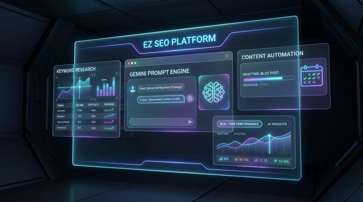 Giao diện EZ SEO hiển thị công cụ Prompt Engineering Gemini tiên tiến cho SEO.