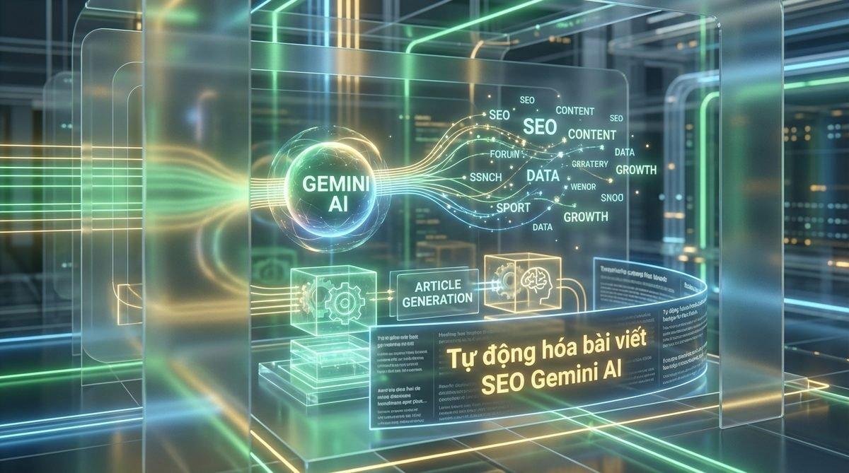 Mô phỏng cách Gemini AI tạo nội dung SEO tự động hóa bài viết SEO Gemini AI trên nền tảng EZ SEO.